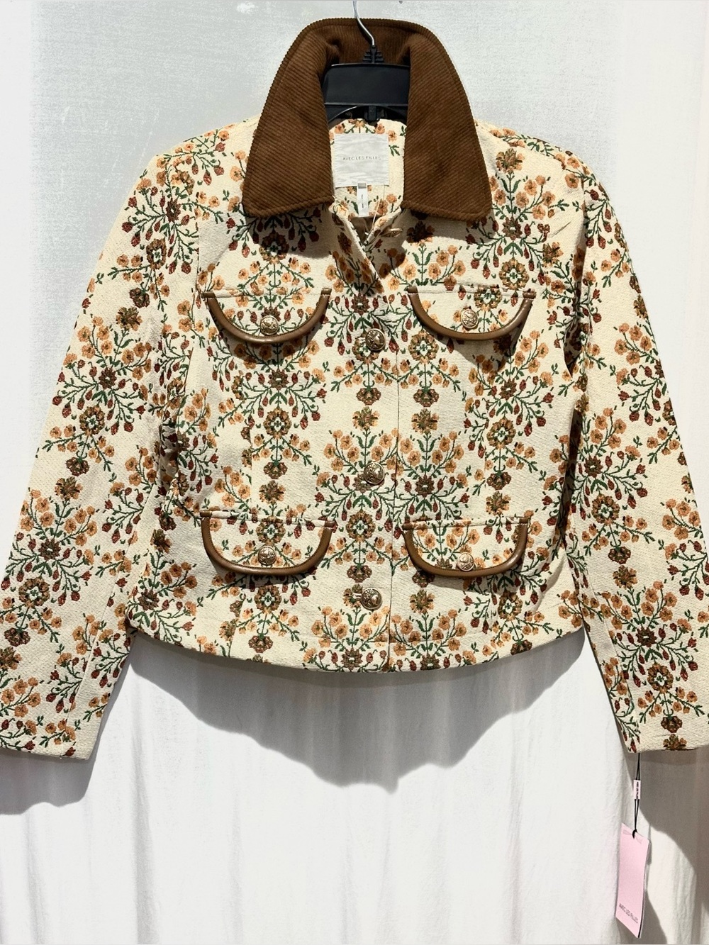 Avec Les Filles Women’s Floral Jacquard Jacket - Size M